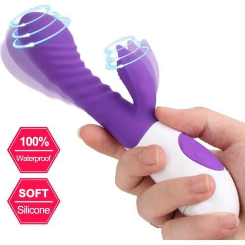 Female Masturbator Dual Vibration 12 Frequency G Spot Clitoris Stimulation Vaginal Anal Massager Dildo Rabbit Vibrator