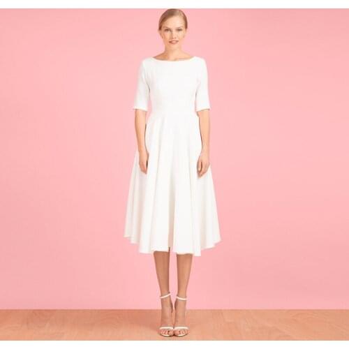 Dabourfeel Women Solid Color Round Neck a-Line Long Dress Summer Elegant Folds High Waist Casual Party Dress 2021 New Arrival