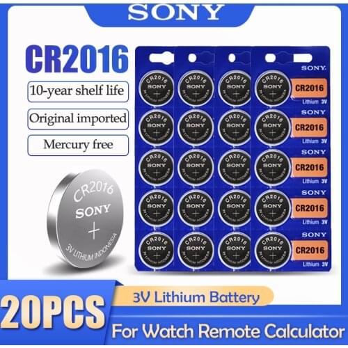 20PCS/lot Sony CR2016 CR 2016 DL2016 LM2016 BR2016 ECR2016 3V Lithium Battery For Watch Calculator Remote Control Button Cell