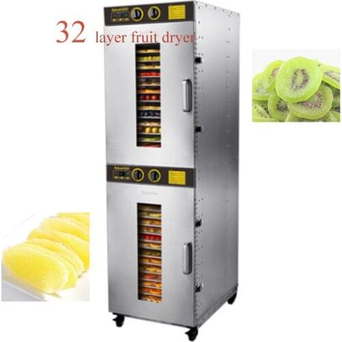 32 Trays Meat Food Dehydrator Fruit Dryer Machine Snacks Dried Fruit Machine Vegetables Stainless Steel Commercial Household