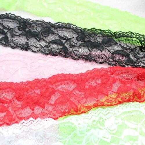 50Yards Elastic Lace 2" Stretch Lace Elastic Lace Trim Elastic Headband Bridal Garter Baby Hairbow Ties Wholesale