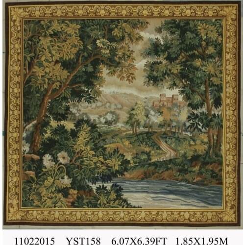 Antique French Style Aubusson walls tapestry Fashionable Household Decorates Circular Pure Wool Knitting Mandala Bedding