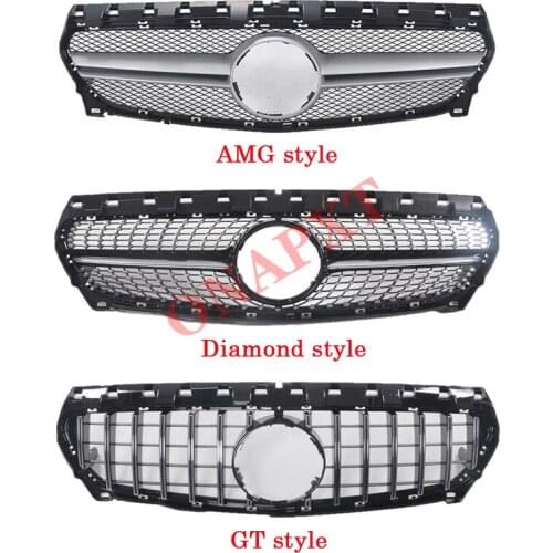 Car Plastic Front Bumper Grill Middle Grill Diamond GT AMG Center Vertical Bar 2013-2020 For Mercedes-Benz CLA class W117 W118