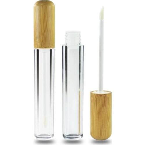 Lip Gloss Containers 5ml /6ml Bamboo Lipgloss Tube Engraving Logo Empty Lip Gloss Tubes