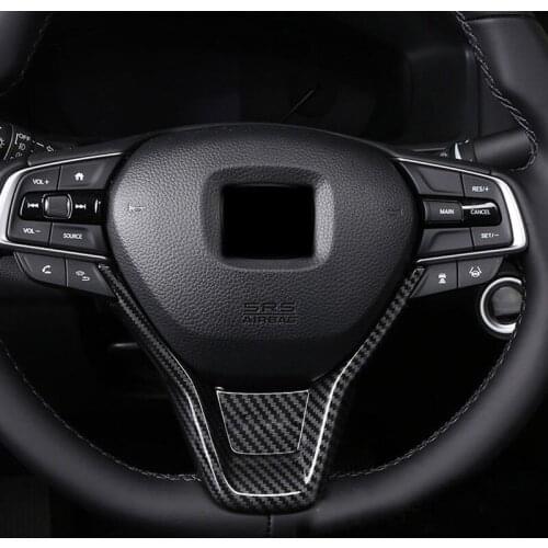 BBQ@FUKA Carbon Fiber Style ABS Car Interior Steering Wheel Cover Trim for Honda Accord 2018 Car Interior Accessories Styling