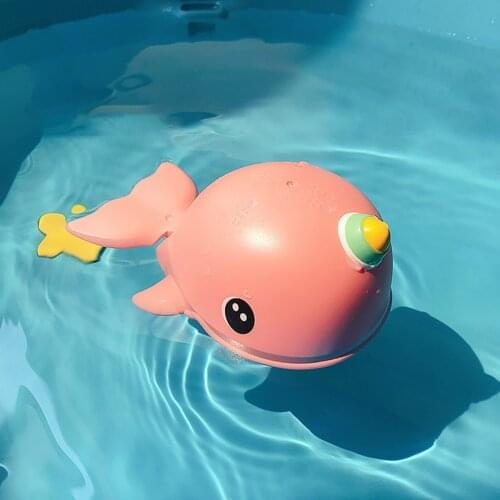 Baby Cartoon Whale Swimming Water Toys Kids Beach Bath Toys ABS Plastic Baby Classic Wound-up Chain Clockwork Toys