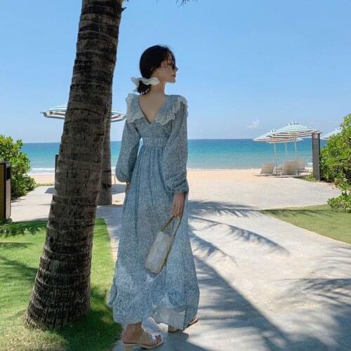 Long Dresses For Women 2021 Vestidos De Mujer Casual Puff Sleeve Plus Size Party Sex Floral Elegant Maxi Korean Dress Summer 245