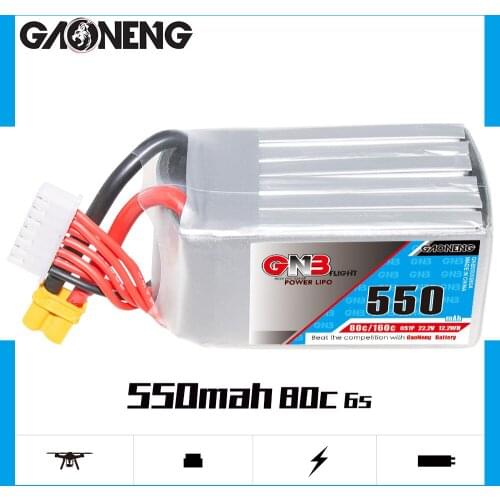 Gaoneng GNB 550mAh 22.2V 6S 80C/160C Lipo battery XT30 or XT60 Plug for FPV Racing Drone RC Quadcopter Helicopter parts