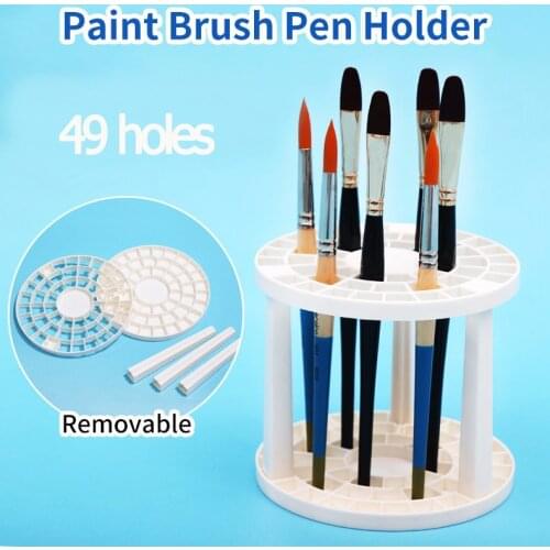 GATYZTORY Painting by number tool Paint Brushes Pen Holder 49 Holes Pen Rack Painting Brush Pen Holder Art Supplies