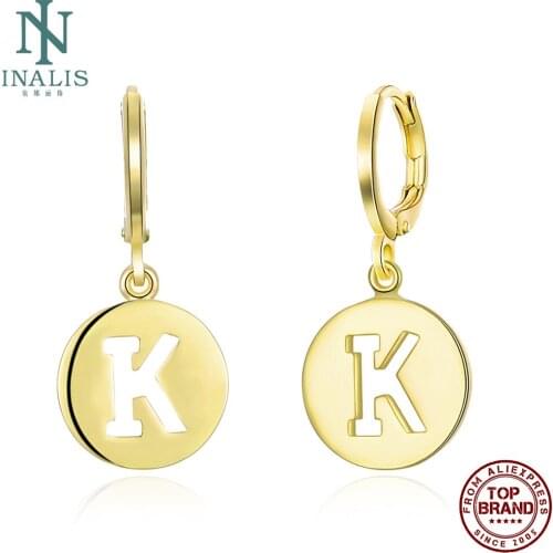 INALIS Hollow K Shape Round Drop Earrings For Women And Men Gold Plated Unisex Earring Anniversary Fashion Jewelry Hot Sale