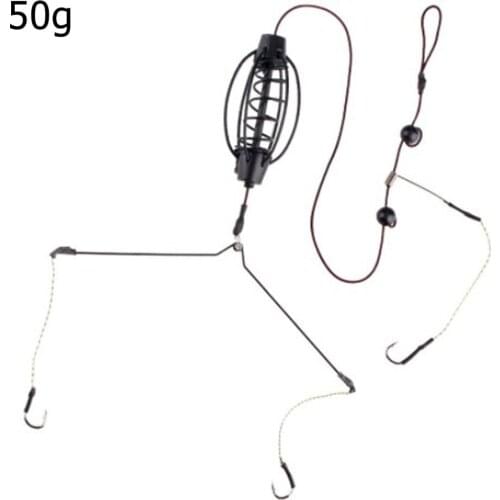 Fishing Bait Cages Hook Carp Metal Fishing Feeder With PE Line Sharp Fishing Hook Fishing Tackle Accessories