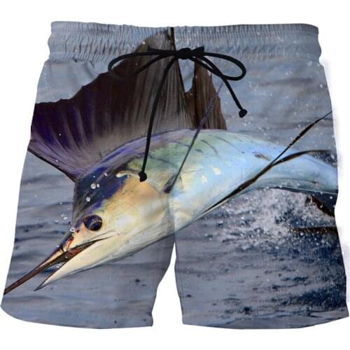 2021 Summer Fashion Fishing Beach Pants 3D Printed Board Shorts Elastic Waistband Beach Shorts Loose Mens Shorts