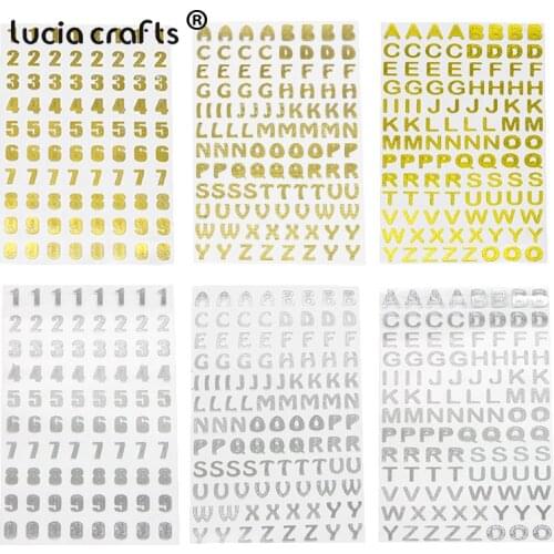 Lucia Crafts 3 sheets/lot 21.5*10cm Digital Letter Numbers Decor Sticker for Scrapbooking DIY Crafts I0402