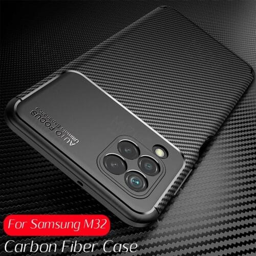 For Samsung M32 Case matte carbon fiber soft case For Samsung Galaxy M32 M 32 32M 4G Samsun M32 6.4'' silicone shockproof coque