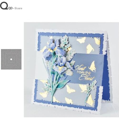 Square Wave Border Metal Cutting Dies Stamps Dies Scrapbooking Mold Cut Childrens Handmade Tools DIY Craft Decoration New 2021