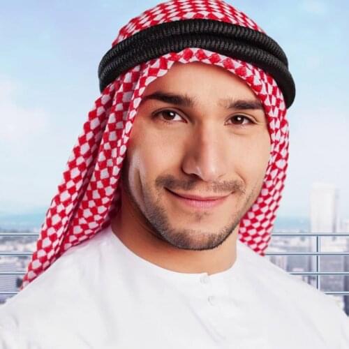 Wholesale saudi arabia man muslim scarf prayer hat turban islamic traditional plaid head wear hijab Keffiyeh Ramadan 138*138cm