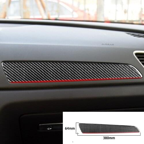 Carbon Fiber Copilot Dashboard Panel Auto Cover Sticker Fit For Audi Q3 2013-2018 Car Interior Accessories