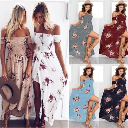 New XS-5XL 2021 Spring Summer Dress Casual Boho Print Dress Sexy Long Wrap Chest Beach Dress Plus Size Women Clothing Vestidos