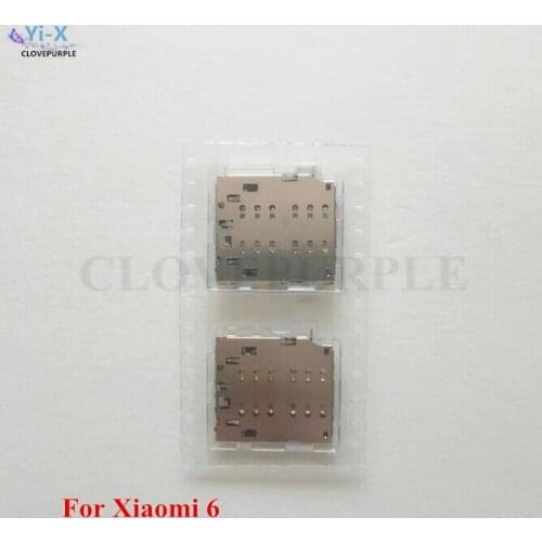 Wholesale Price 50PCS/Lot SIM Card Reader Socket Holder Tray Slot Phone Replacement Parts for Xiaomi 6 M6 Mi6
