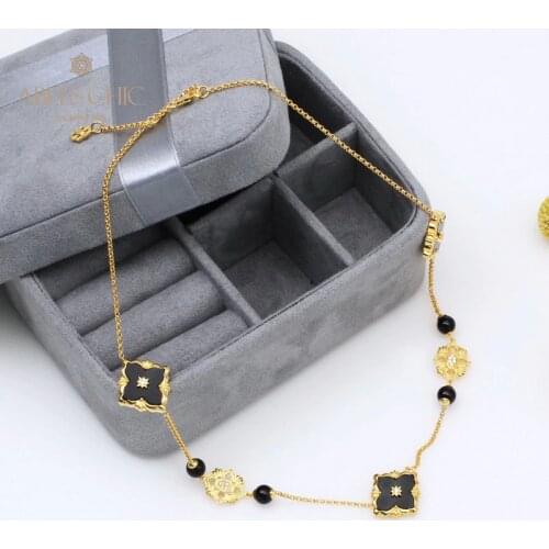 18K Gold Tone Renaissance Clover Charms Pendant Vintage 925 Silver Celtic Symbol Wedding Necklace Unique Gift Party C11N3S25416