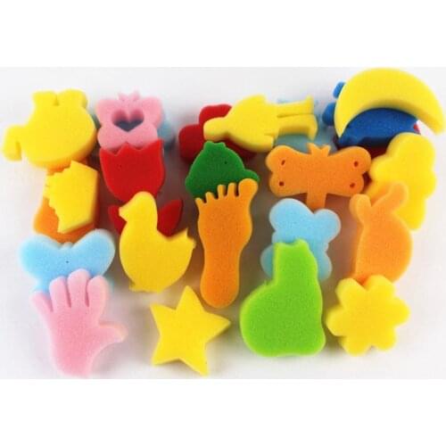 24Pcs Colorful Assorted Sponge Children DIY Painting Art Craft Education Toy Doodle DIY material Drawing Tools
