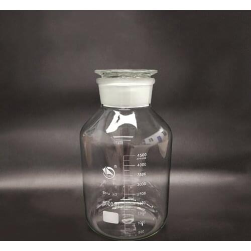 Reagent bottle,Wide mouth,Clear,Boro. 3.3 glass,Capacity 5000ml,Sample Vials