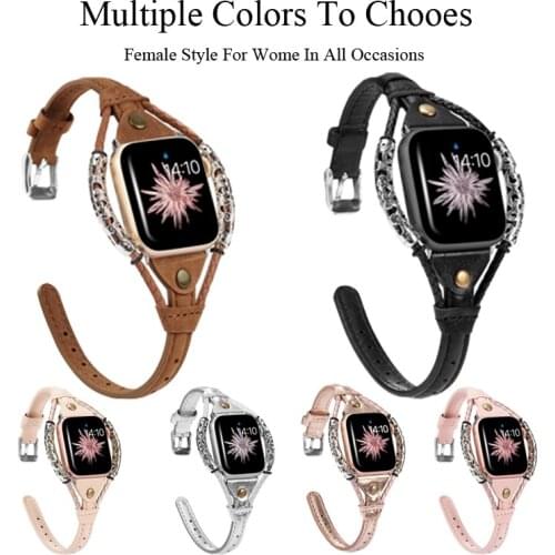 Genuine Leather strap for Apple Watch Band 38mm 40mm 42mm 44mm Wristbands Bracelet for iWatch series 6 5 4 3 2 se 44 40 mm