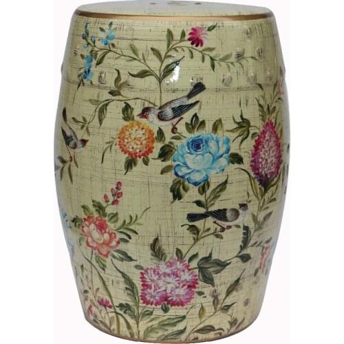 Beautiful Chinese Ceramic Indoor Flower and Bird Design Stool Seat for Home Decoration
