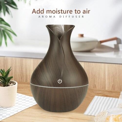 Wood Grain Air Humidifier Household Essential Oil Ultrasonic Mini 7LED USB Diffuser Cool Mist Maker LED Light Aroma Aromatherapy