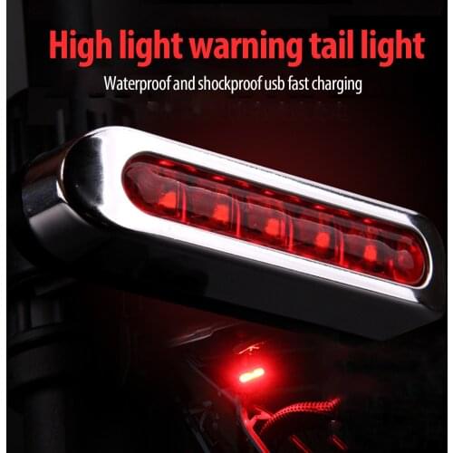 Bicycle Light Waterproof Rear Tail Light LED USB Rechargeable Bike Cycling Portable Lights Riding Accessories Taillight Warning