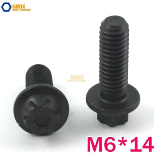40 Pieces M6*14mm 12.9 Grade Hex Head Torx Screw Flange Bolt Full Thread