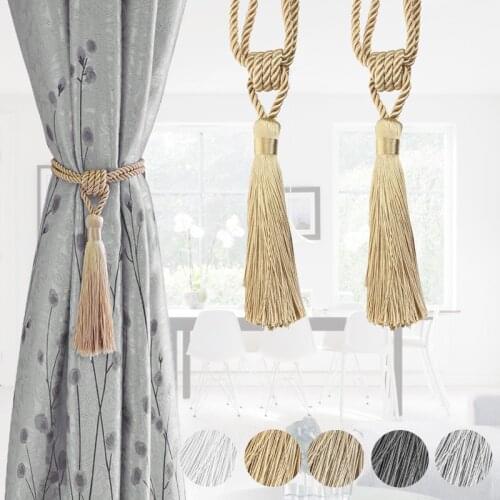 2Pcs Curtain Tiebacks Tassel Curtain Clips Rope Tie Backs holdbacks Home Accessories Decorative