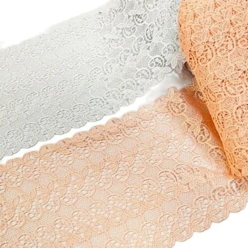 1Yard High Quality Lace Fabric Embroidery Lace Fabric Ribbon Sewing Collar Trimmings 21.5cm Ribbon Material encaje dentelle LA29