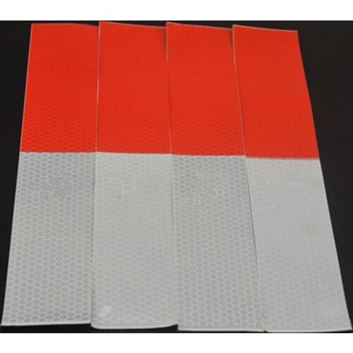 10PCS Car Reflective Stickers Warning Strip Reflective Truck Auto supplies Night Driving Safety Secure Red White Sticker Styling