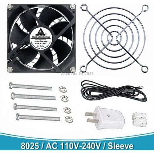 20PCS Gdstime 80mm 8cm 80x80x25mm Sleeve Bearing AC 110V 120V 220V 240V EC Cooling Fan