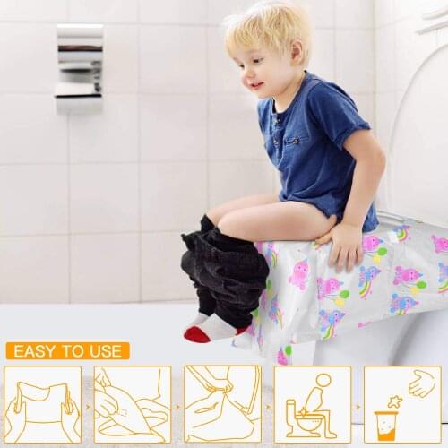 20Pcs/Pack Disposable Toilet Seat Cover Portable Soft Waterproof Toilet Cover Pad Unicorn Pattern Travel Bathroom Accessiories