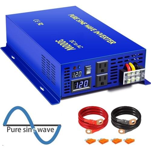 3000W 12V 220V Pure Sine Wave Inverter Wind Generator Voltage Converter 12V 24V 48V DC to 120V 230V 240V AC Power inverter