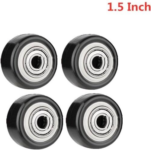 4 Pcs/Lot 1.5 Inch Black Single Caster PVC Gold Diamond Wheel Wear-Resistant Silent Universal Accessories Pulley