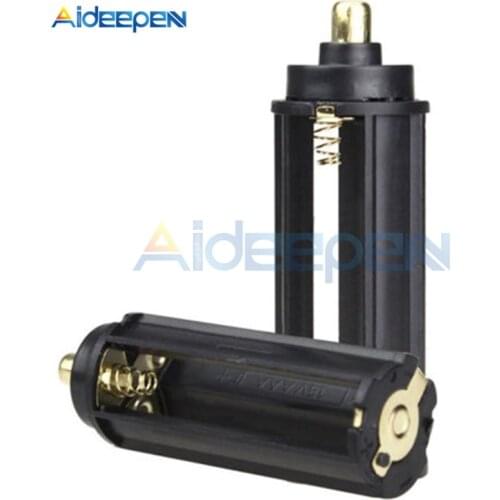 5Pcs/lot 3 AAA Battery Black Plastical Metal Holder Box Case Cylindrical Type For 18650 Flashlight Lamp Torch 65mm*21mm