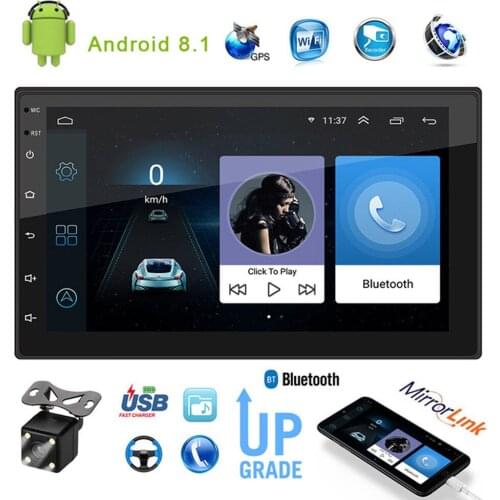 7 Inch Car Monitor bluetooth MP5 Player 1024x600 Pixel Car Audio Player Android 8.1 Wireless Connection Support Reversing Image
