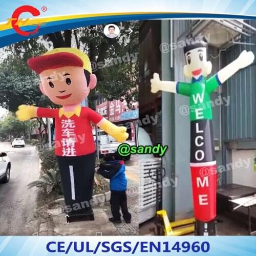 Free air ship to door,inflatable little boy character air dancer,inflatable sky dancer Salute boy for events party