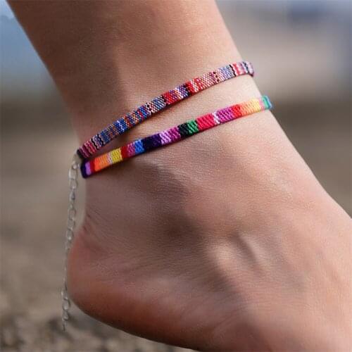 2Pcs/Lot Bohemian Fashion Anklets For Women Handmade Beach Barefoot Trendy Bracelets Female Beach Jewelry accessories Gifts 2021