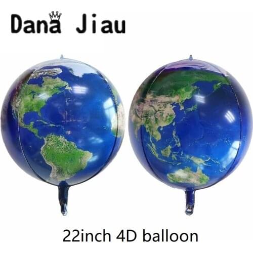 DanaJiau NEW 4sides steric earth balloon 4D planet ball protect environment party decoration school propagate tool morning light