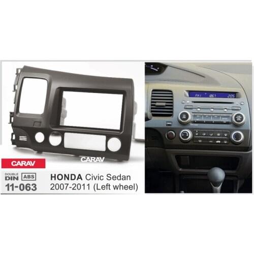 Doble Din Radio Fascia for HONDA Civic Sedan Stereo Audio Panel Mount Installation Dash Kit Adjusting Frame Adapter CARAV 11-063