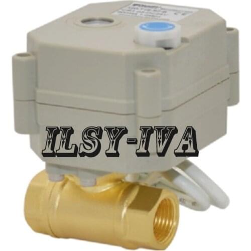 DN8 G1/4" DC12V two way electric ball valve,brass ball valve with feedback signal
