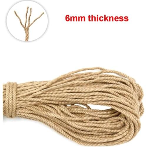 6mm Thickness Natural Vintage Jute Rope Cord String Twine Burlap Ribbon Crafts Sewing DIY Jute Hemp Wedding Party Decoration