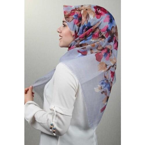 ERİPEK SHİNE PATTERNED SILVERY LINEN SCARF-DESEN-05-RENK-05