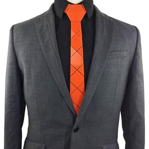 Halloween Pumpkin Ties Diamond Plaid Neck Ties Fashion Orange Wedding Accessories Necktie Costume Halloween Pumpkin Ties