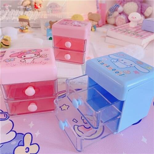 Kawaii Desk Pen Holder Pencil Makeup Storage Box Desktop Organizer Stand Case School Office Stationery