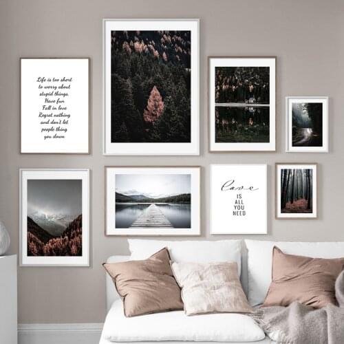 Scandinavian Nature Forest Lake Hut Canvas Painting Nordic Poster Winter Landscape Botanical Print Wall Art Picture Home Decor